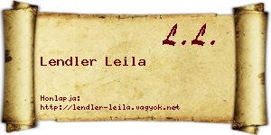 Lendler Leila névjegykártya